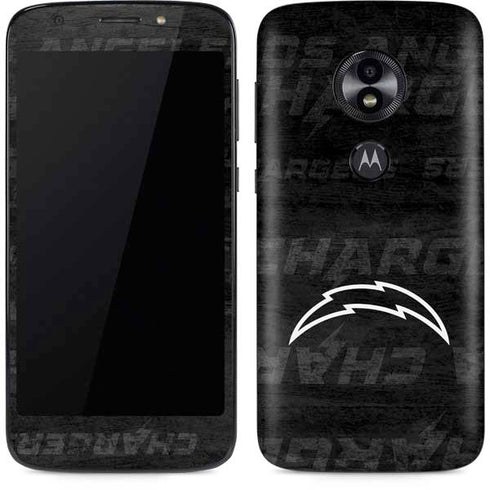 NFL Los Angeles Chargers Black & White Moto E5 Play Skin